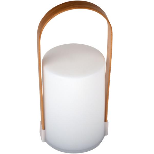 2er-Set Dekolaterne Lounge - Stimmungslicht für Innen & Aussen - Farbwechsel oder Warmweiss - Batteriebetrieben - LED-Leuchte 25x11.5x10cm Kunststoff Weiss