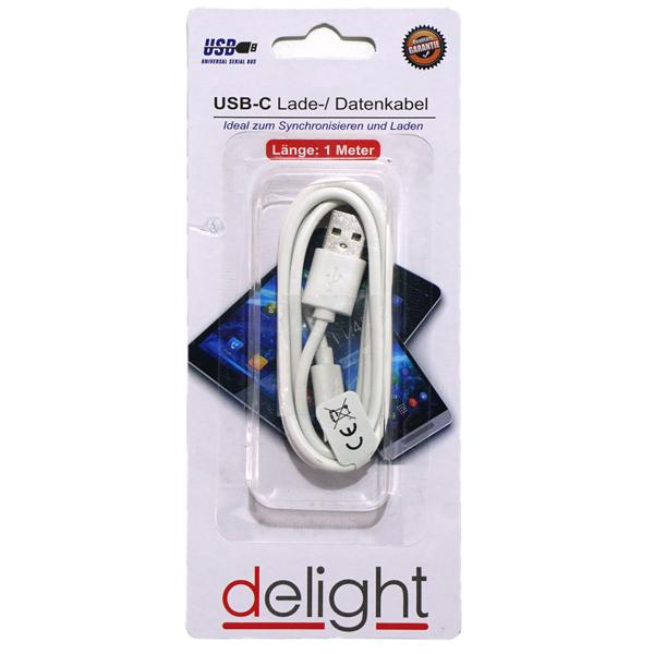 USB-C Ladekabel & Datenkabel 1m weiss - Synchronisieren & Laden von iPhones, Android-Handys & Digitalkameras