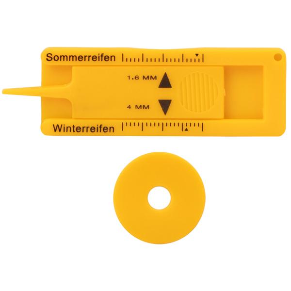 Parkscheibe mit Eiskratzer, Profilmesser und Einkaufschip