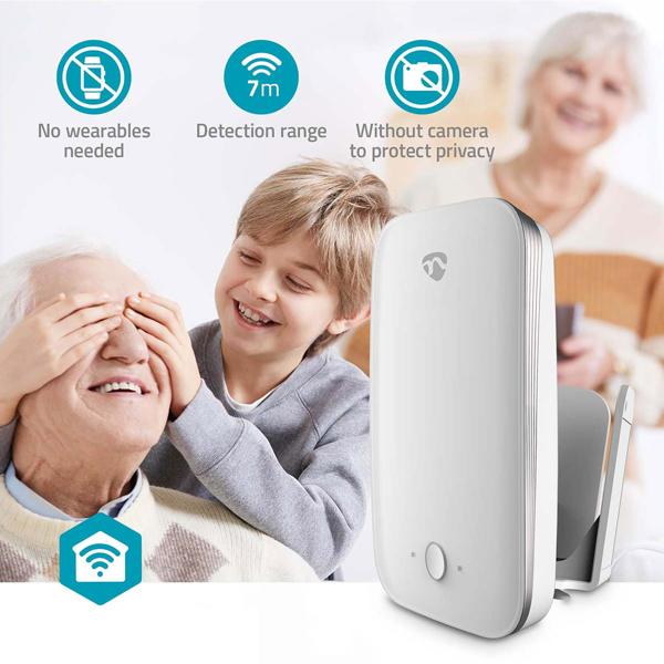 Intelligenter Sturzmelder für Senioren – Wi-Fi Sensor mit Sturzalarm, Erinnerungsfunktion & App, erkennt nächtliches Wandern & Einbruch