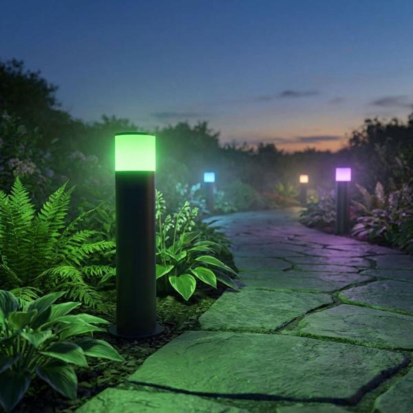Premium Smartlife Gartenleuchte: ZigBee, RGB, warmweisses Licht, App Steuerung– Robuste Aluminium Wegeleuchte, 2700K, IP65 wetterfest
