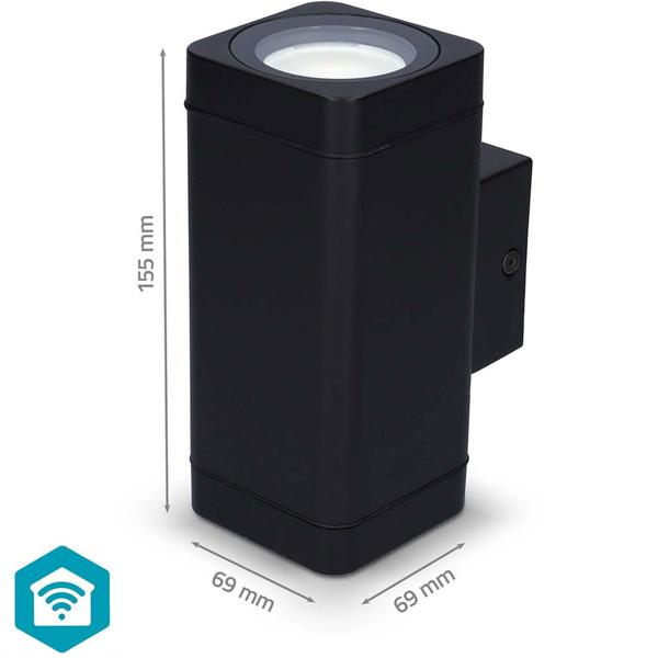 Smarte LED Wandleuchte für Aussen, App-steuerbar – Bluetooth, dimmbar, RGB Farben, 2700K-6500K, IP44, moderne Beleuchtung