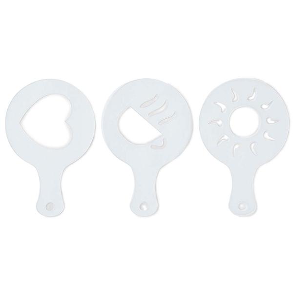 Kabelloser Edelstahl Milchaufschäumer, 300ml, starke 500W, inkl. 3 Deko-Schablonen. Elektrischer Schäumer für perfekten Milchschaum, heiss & kalt