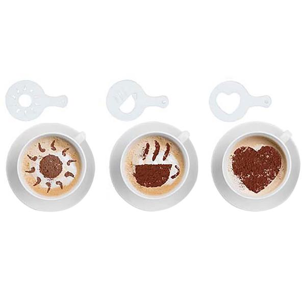 Kabelloser Edelstahl Milchaufschäumer, 300ml, starke 500W, inkl. 3 Deko-Schablonen. Elektrischer Schäumer für perfekten Milchschaum, heiss & kalt