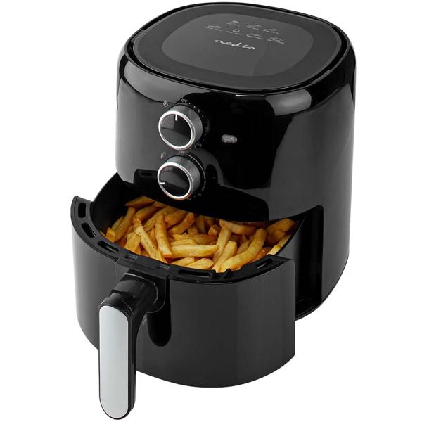 Kompakte Heissluftfritteuse 1500W – 3L Kapazität, Timer & Antihaft-Beschichtung – gesundes, fettarmes Frittieren, schnelle Zubereitung & leichte Reinigung