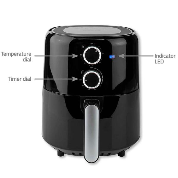 Kompakte Heissluftfritteuse 1500W – 3L Kapazität, Timer & Antihaft-Beschichtung – gesundes, fettarmes Frittieren, schnelle Zubereitung & leichte Reinigung