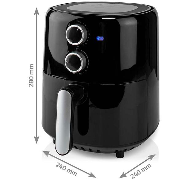 Kompakte Heissluftfritteuse 1500W – 3L Kapazität, Timer & Antihaft-Beschichtung – gesundes, fettarmes Frittieren, schnelle Zubereitung & leichte Reinigung