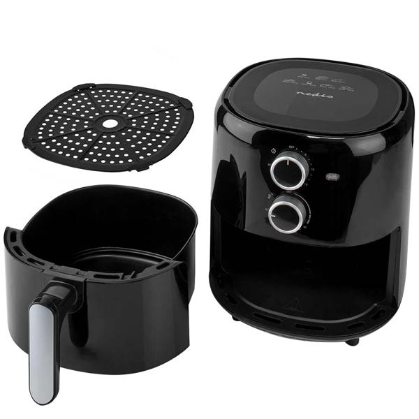 Kompakte Heissluftfritteuse 1500W – 3L Kapazität, Timer & Antihaft-Beschichtung – gesundes, fettarmes Frittieren, schnelle Zubereitung & leichte Reinigung