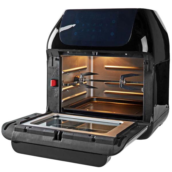 9-in-1 Air Fryer, 12L Heissluftfritteuse, Frittieren, Trocknen, Ofen mit Drehgrill. Touch-Display, 9 Programme, Timer, Backen, Gratinieren. Vielseitiges Küchenwunder