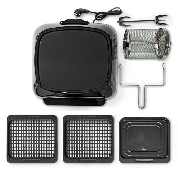 9-in-1 Air Fryer, 12L Heissluftfritteuse, Frittieren, Trocknen, Ofen mit Drehgrill. Touch-Display, 9 Programme, Timer, Backen, Gratinieren. Vielseitiges Küchenwunder