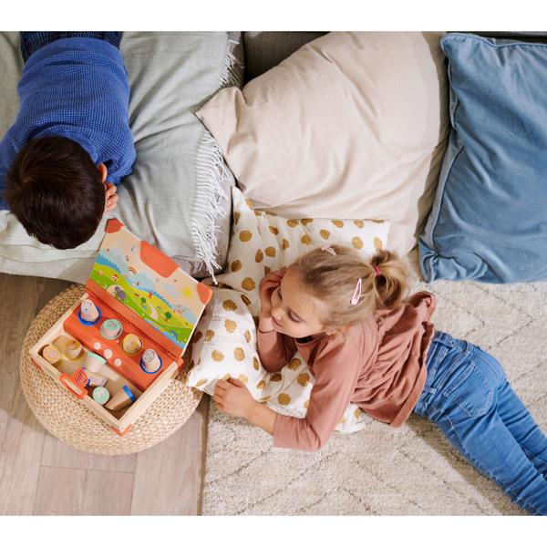 Interaktives LiLUMi Hörbuch mit Holzfiguren: 108 Geschichten, bunt – Fördert Fantasie & Lernen, ideales Spielzeug zum Hören & Mitspielen