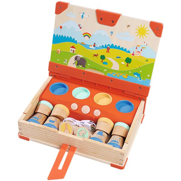 Interaktives LiLUMi Hörbuch mit Holzfiguren: 108 Geschichten, bunt – Fördert Fantasie & Lernen, ideales Spielzeug zum Hören & Mitspielen