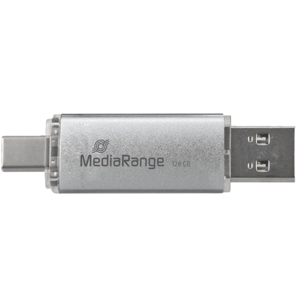 128GB Dual USB-Stick (USB-C & 3.0): Schneller Speicherstick für Smartphones, Laptops & PCs. Vielseitiger USB Speicher in Silber