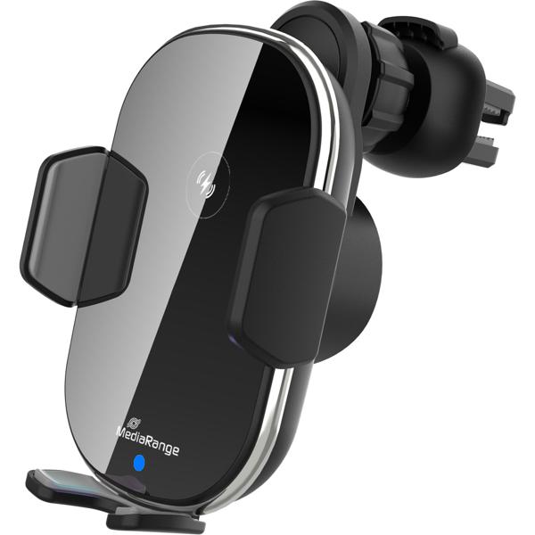 Kfz-Qi-Ladegerät Lüftungsschlitz - 15W Wireless Schnellladestation mit Natel Halterung & Schutz - Induktiv, Touch-Sensor, LED-Anzeige