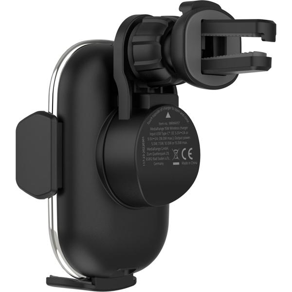 Kfz-Qi-Ladegerät Lüftungsschlitz - 15W Wireless Schnellladestation mit Natel Halterung & Schutz - Induktiv, Touch-Sensor, LED-Anzeige