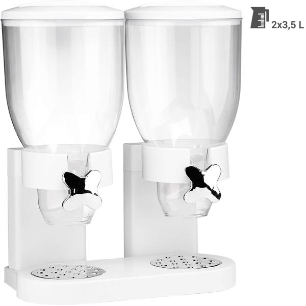 Müslispender mit 2 Behältern je 3,5 L, weiss