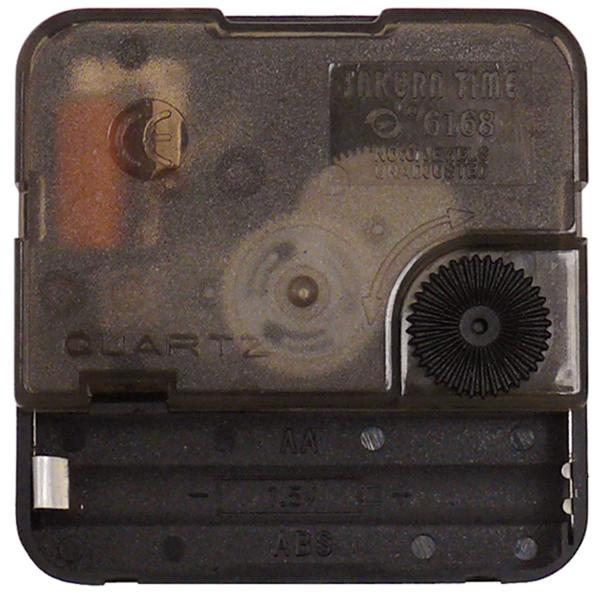 Hochwertiges Quarz-Uhrwerk, mit 3 x 3 Zeigersätzen, Zeiger schwarz / rot, mit Aufhängehaken, 55 x 55 x 15 mm