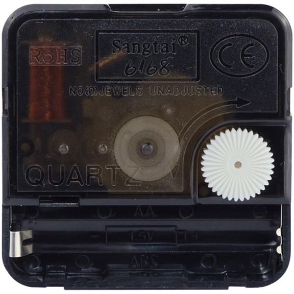 Quarz-Uhrwerk für DIY Wanduhr – Geräuschlose Schleichsekunde – 3 Zeigersätze (Std/Min schwarz, Sek rot) – Bastelprojekt - 55x55x15mm