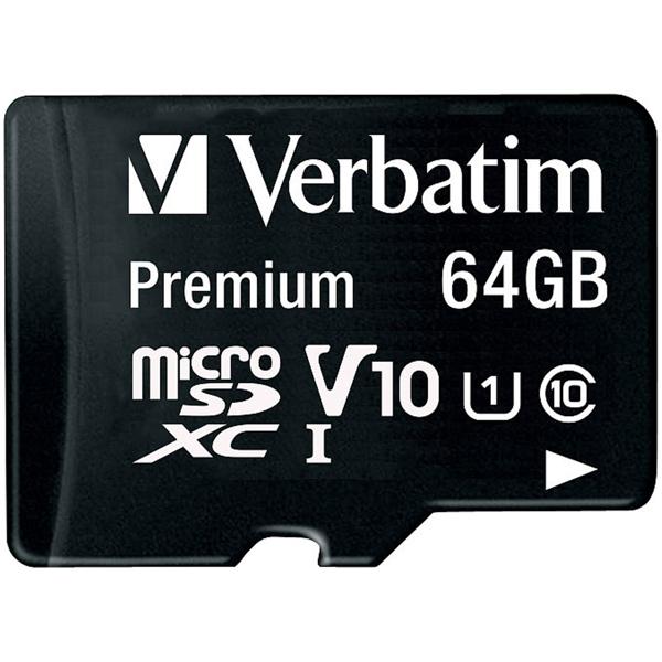 2er-Set Verbatim Premium microSDXC-Speicherkarte 64 GB - Blitzschnelle Datenübertragung für Smartphones & Kameras - 90 MB/s Lesen - Class 10 U1