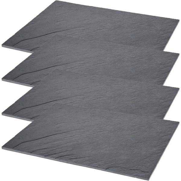 4er-Set Platzset Schieferplatte – Premium Tischdekoration, edles Design, robust, langlebig, leicht zu reinigen – 40x30cm – Für Dinner, Brunch, Apéro & Feste
