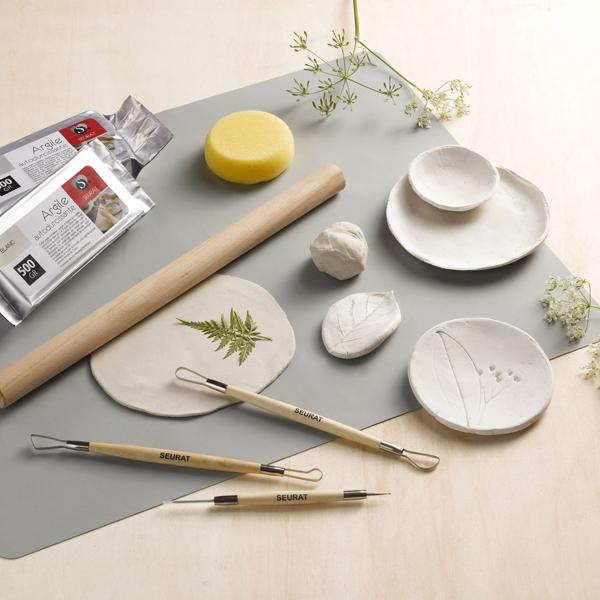 2er-Set Ton, Naturton, selbsthärtend, je 500g, weiss