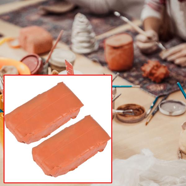 2er-Set selbsthärtender Naturton Terrakotta je 500g - Zum Modellieren von Skulpturen & Deko Figuren - Lufttrocknend 1-3 Tage bemalbar