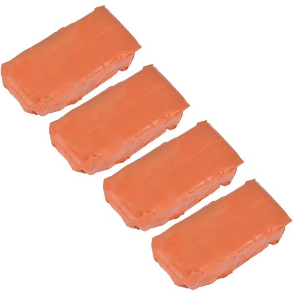 4er-Set selbsthärtender Naturton Terrakotta - 4x 500g Modelliermasse für Skulpturen & Deko Figuren - Lufttrocknend, bemalbar & fördert Kreativität