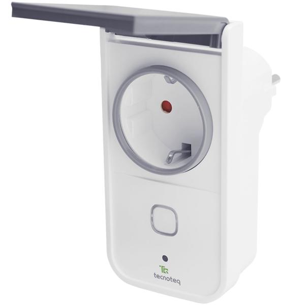 Smarte WLAN Outdoor Steckdose IP44 - Wetterfeste Aussensteckdose mit Stromzähler, App & Timer - Kompatibel mit Alexa & Google Home für Ihren Garten