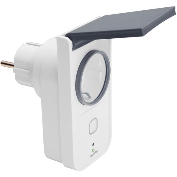 Smarte WLAN Outdoor Steckdose IP44 - Wetterfeste Aussensteckdose mit Stromzähler, App & Timer - Kompatibel mit Alexa & Google Home für Ihren Garten