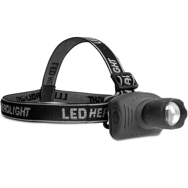 Stirnlampe mit flexiblem Kopfband und Zoomfunktion - Ideal für Outdoor, Camping & Wandern - 3 Leuchtmodi, 60 Lumen, IP44 Spritzwassergeschützt