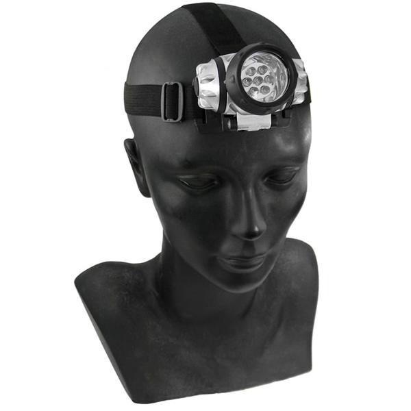 2er-Set LED Kopflampe - Flexibles Stirnband für Outdoor, Wandern, Joggen - IP44 Spritzwasserschutz - 7 LEDs, 3 Modi, batteriebetrieben