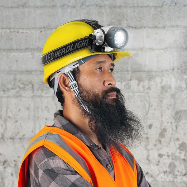 2er-Set LED Kopflampe - Flexibles Stirnband für Outdoor, Wandern, Joggen - IP44 Spritzwasserschutz - 7 LEDs, 3 Modi, batteriebetrieben