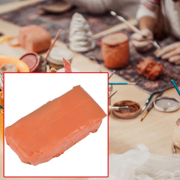Naturton Terrakotta 500g - Selbsthärtende Modelliermasse für Skulpturen & Deko - Lufttrocknend 1-3 Tage - Ideal zum Basteln & Bemalen