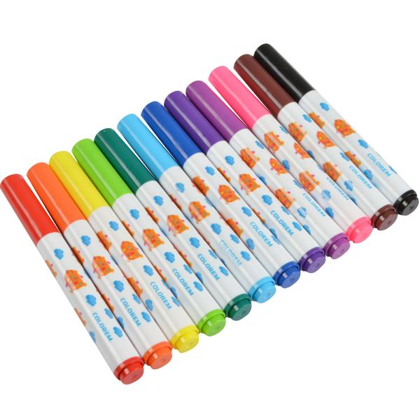 12 Jumbo-Filzstifte Set - zum Malen, Gestalten & Basteln für Kinder & Erwachsene - 12 leuchtende Farben - perfekt für Scrapbooks, Journals & Grusskarten