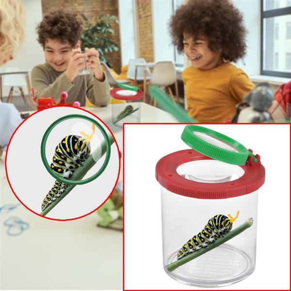 Becherlupe - Insektenbox & Naturbox mit Lupe Ø 9 cm - Ideal für Kinder & kleine Naturentdecker - Fördert Forschergeist & Umweltbewusstsein