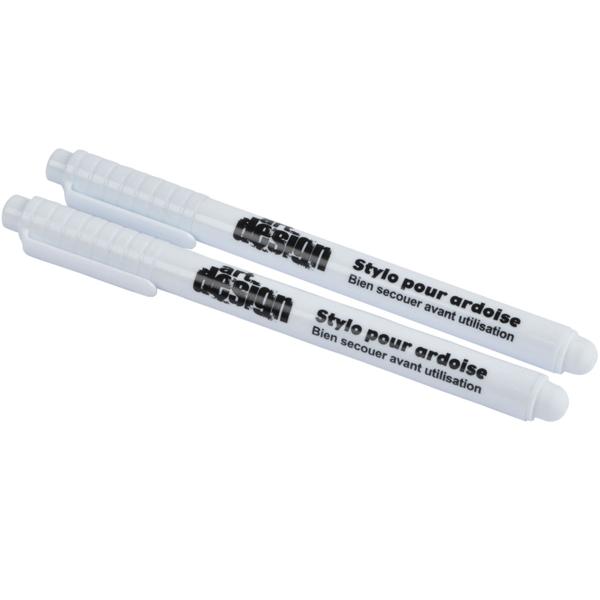 Tafelstifte 2er-Set - weisse Tinte, abwischbar - ideal für Hochzeiten, Feste, DIY-Projekte, Menutafeln, Lern- & Spieltafeln, Restaurant, Büro & Zuhause