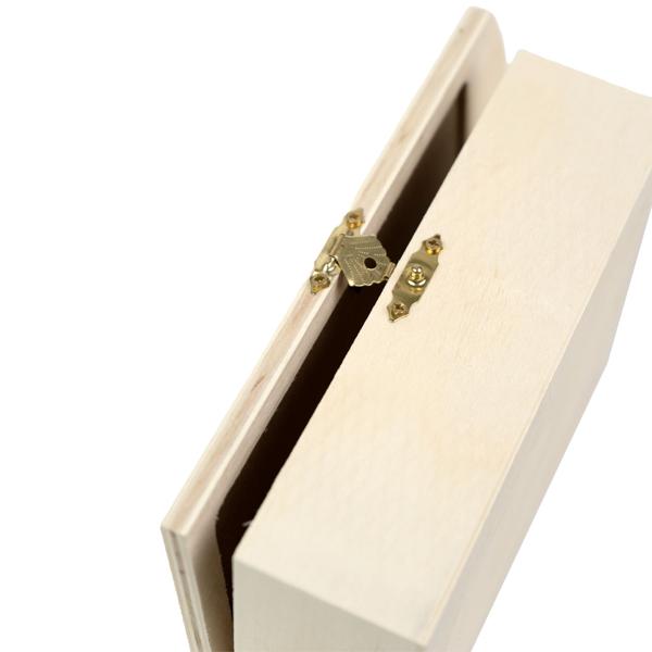 Schlüsselkasten mit Schiefertafel - Ideale Schlüsselaufbewahrung & Ordnung für Zuhause - Holzgehäuse, Metallhaken, 13x5x19 cm