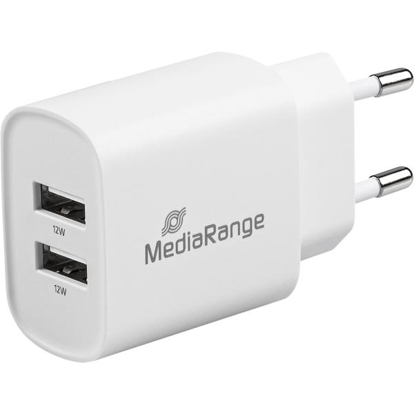 2er-Set USB-Netzteil mit 2 USB-A Anschlüssen, 12W, weiss, Quick Charge, für schnelles Laden von iPhone, Samsung, Huawai, Xiaomi Smartphones