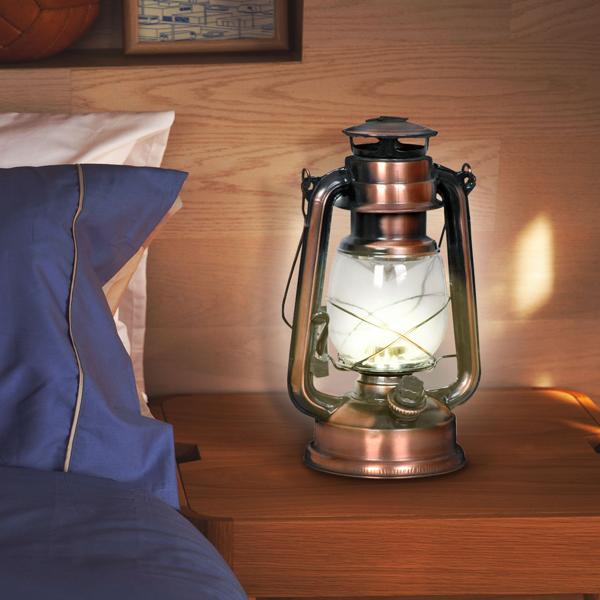 2er Set Sturmlaterne LED (kupferfarben, 25cm) dimmbar, warmweisses Licht – Klassische Laterne mit modernster LED-Technik, batteriebetrieben