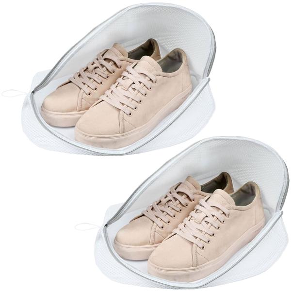 2er-Set Wäschenetz für Schuhe - Waschbeutel mit Reissverschluss 42x24cm - Optimaler Schutz bis 95°C - Für Waschmaschine, Schrank & Reise