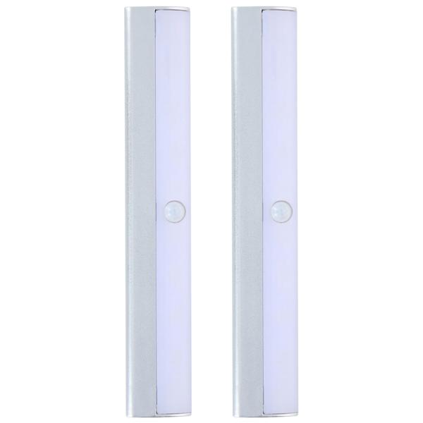 2er-Set LED Unterbauleuchte von Grundig - mit Bewegungssensor, 10 helle LEDs - für Schränke, Küchen, Keller - 19x3x1.5 cm - einfache Klebemontage