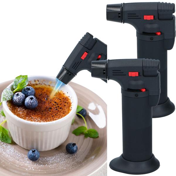 2er-Set Crème Brûlée Brenner – leistungsstarker Flambierbrenner für Küche & Dessert – nachfüllbar, sicher & einfach zu bedienen – ideal für karamellisierte Krusten