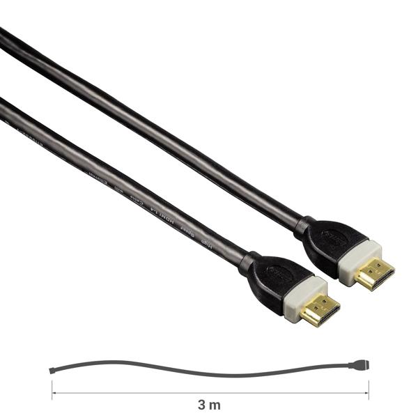 2er-Set Hama 4K HDMI Highspeed Kabel 3 m - Ethernet für Netzwerkanbindung, UHD 4K-Auflösung bis 60 Hz - Vergoldete Kontakte - Doppelt geschirmt, Typ A