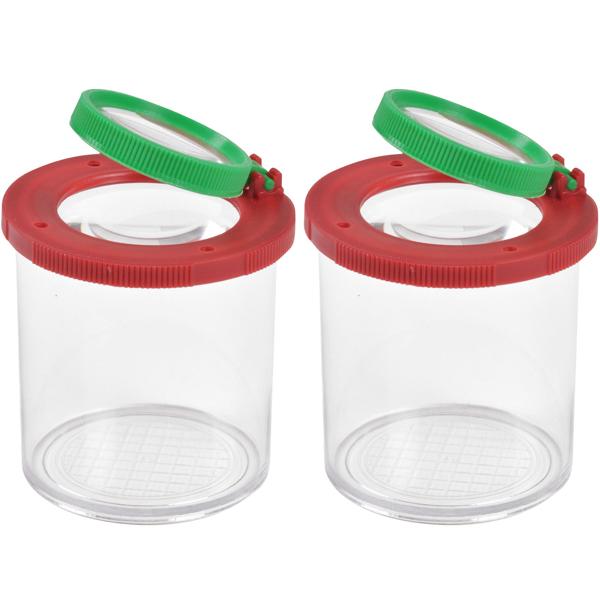 2er-Set Becherlupe, Insektenbox mit Lupe, je Ø 9 cm