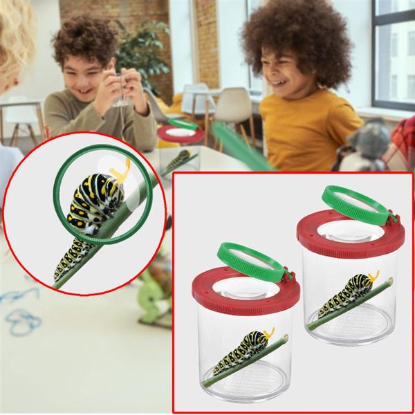 2er-Set Becherlupe, Insektenbox mit Lupe, je Ø 9 cm