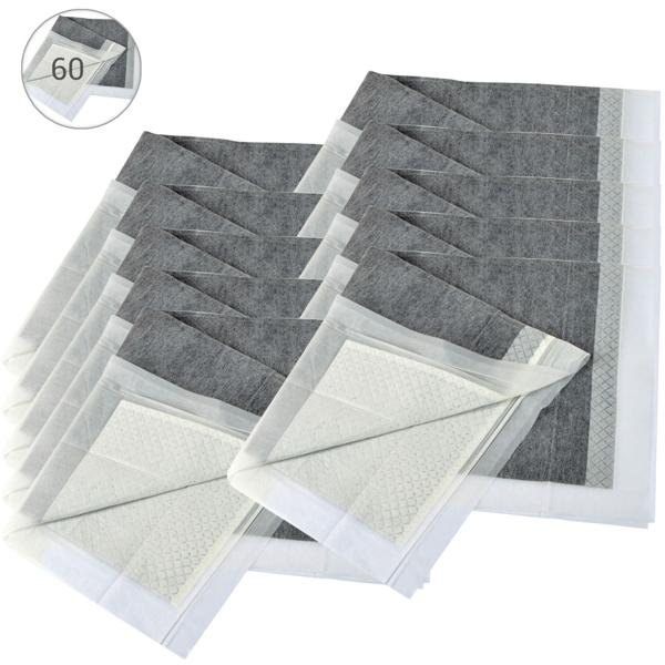 60 Stück auslaufsichere Trainingsunterlagen für Hunde / Welpen (60x60cm): mit Aktivkohle für optimale Geruchsbindung - Hoch saugfähig & ideal für Welpen