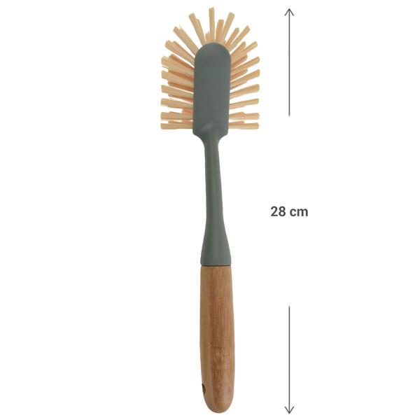 2er-Set Spülbürste Bambusgriff - effektive Geschirreinigung für Küche & Haushalt - ergonomisch, langlebig, schonend - 28x7x6cm