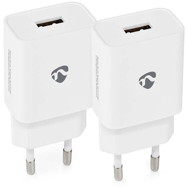 2er-Set Zuverlässiges 12W USB-A Schnellladegerät (weiss): Universeller Ladeadapter für schnelles & sicheres Laden. Kompatibel mit iPhone, Samsung & Co