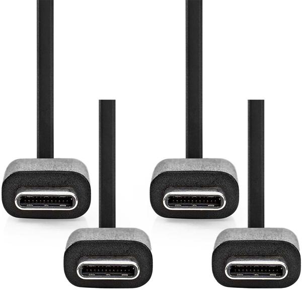 2er-Set USB-C auf USB C Ladekabel, Quick Charge, USB 2.0, schwarz, 1 m für iPhone 15, 16 / Samsung / Huawei / Xiaomi, Air Pods, Galaxy Buds, uvm.