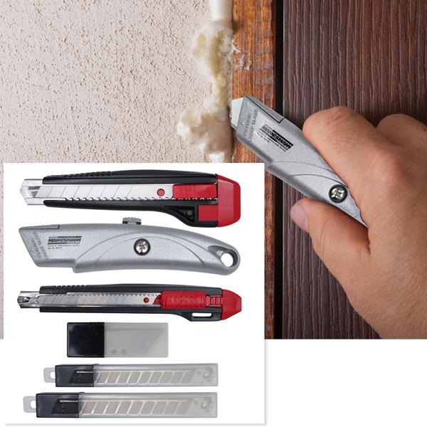 2er-Set Umfangreiches 33-teiliges Abbrechmesser-Set: Cutter-Universalmesser für Handwerker, Heimwerker & Profis – inklusive Ersatzklingen